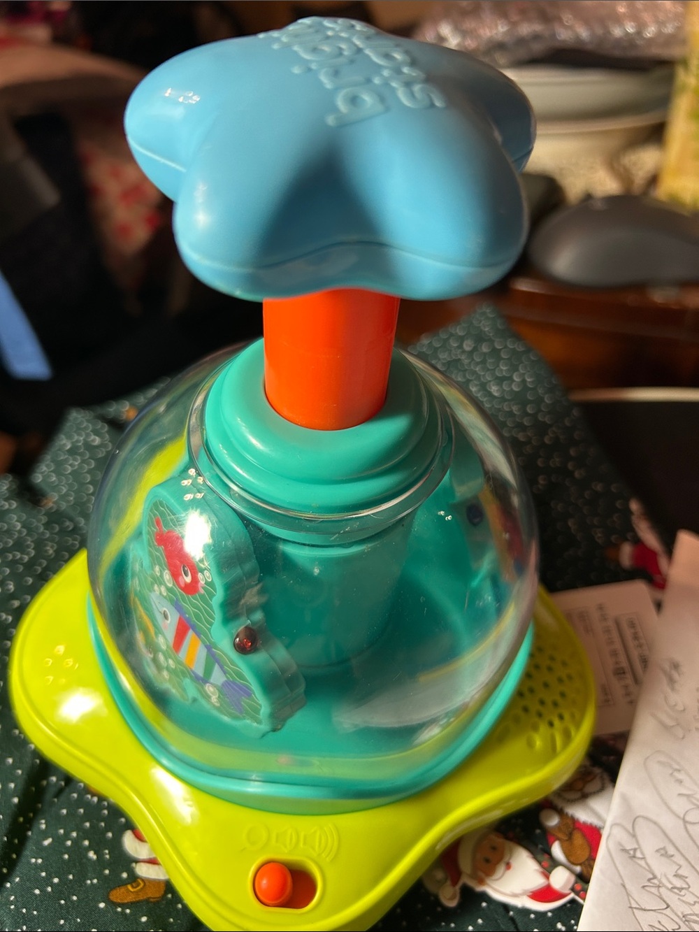 Baby Star Popper Spinning Rattle Toy - Blue & Lime perfect for your little one.